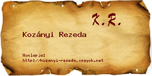 Kozányi Rezeda névjegykártya